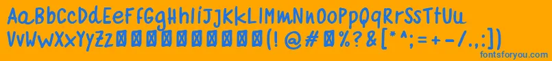 quaderno bianco  bold Font – Blue Fonts on Orange Background