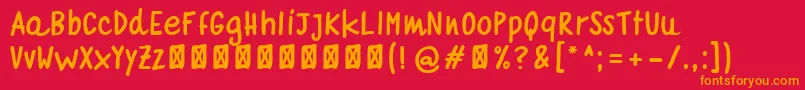 quaderno bianco  bold Font – Orange Fonts on Red Background