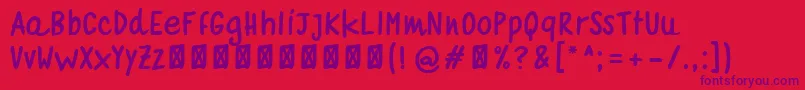 quaderno bianco  bold Font – Purple Fonts on Red Background