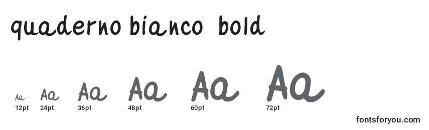 Размеры шрифта Quaderno bianco  bold