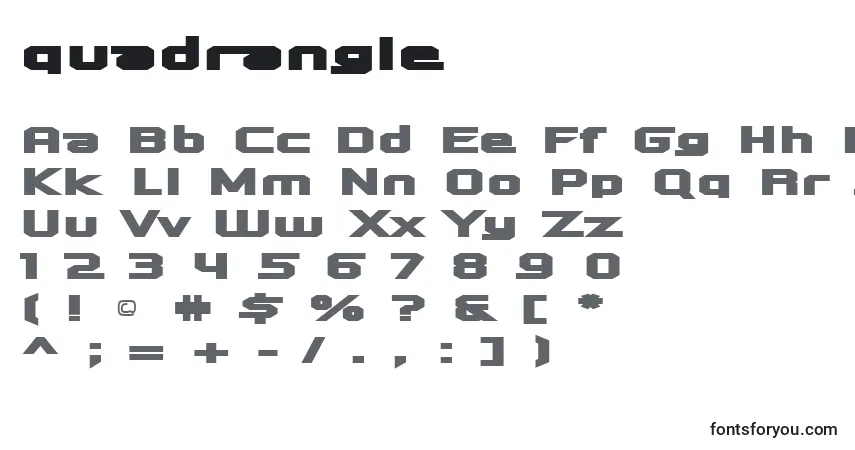 Schriftart Quadrangle (137637) – Alphabet, Zahlen, spezielle Symbole