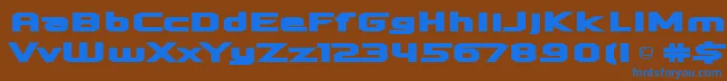 quadrangle Font – Blue Fonts on Brown Background