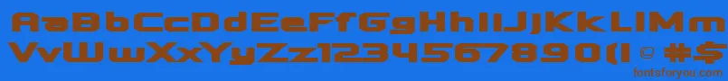 quadrangle Font – Brown Fonts on Blue Background