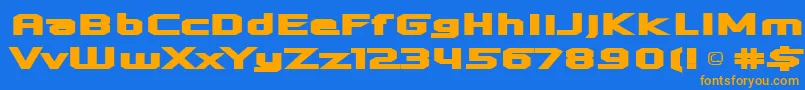 quadrangle Font – Orange Fonts on Blue Background
