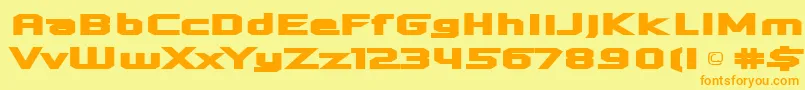 quadrangle Font – Orange Fonts on Yellow Background