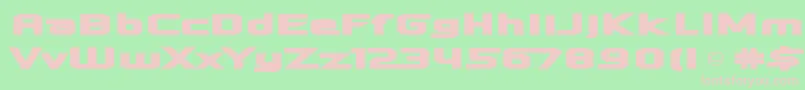 quadrangle-fontti – vaaleanpunaiset fontit vihreällä taustalla