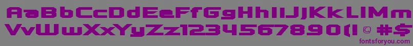フォントquadrangle – 紫色のフォント、灰色の背景