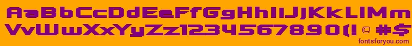 quadrangle Font – Purple Fonts on Orange Background