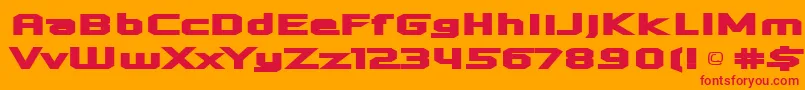 quadrangle Font – Red Fonts on Orange Background