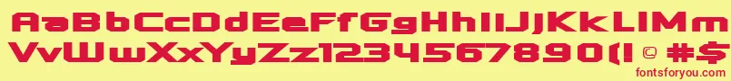 quadrangle Font – Red Fonts on Yellow Background