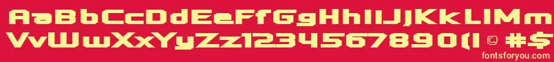 quadrangle Font – Yellow Fonts on Red Background