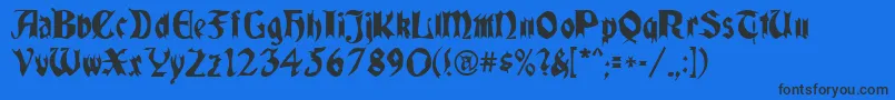 QuaelGothic Font – Black Fonts on Blue Background