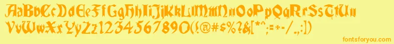 QuaelGothic Font – Orange Fonts on Yellow Background