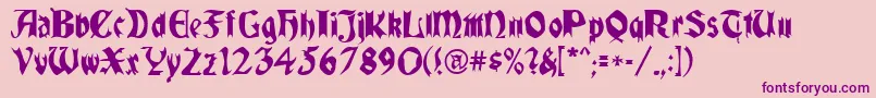 QuaelGothic-Schriftart – Violette Schriften auf rosa Hintergrund