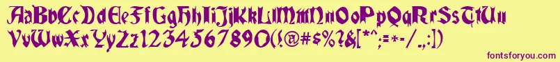 QuaelGothic Font – Purple Fonts on Yellow Background