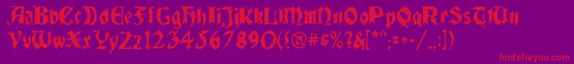 QuaelGothic Font – Red Fonts on Purple Background