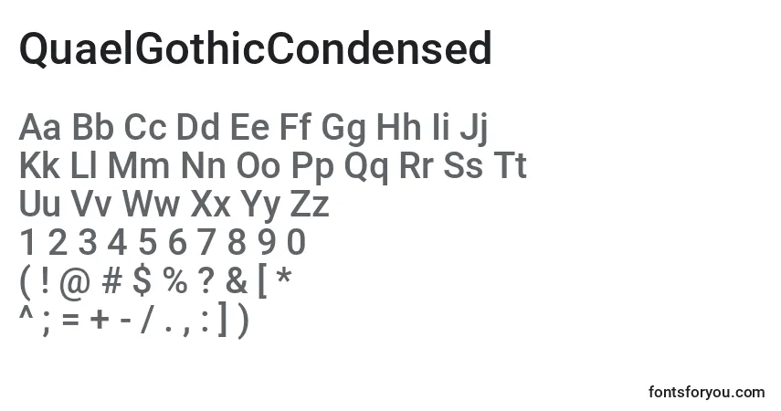 Шрифт QuaelGothicCondensed (137639) – алфавит, цифры, специальные символы