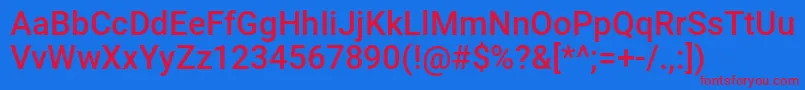 QuaelGothicCondensed Font – Red Fonts on Blue Background