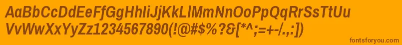 ArchivonarrowBolditalic Font – Brown Fonts on Orange Background