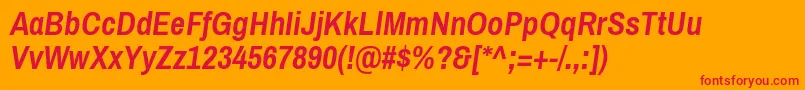 ArchivonarrowBolditalic Font – Red Fonts on Orange Background
