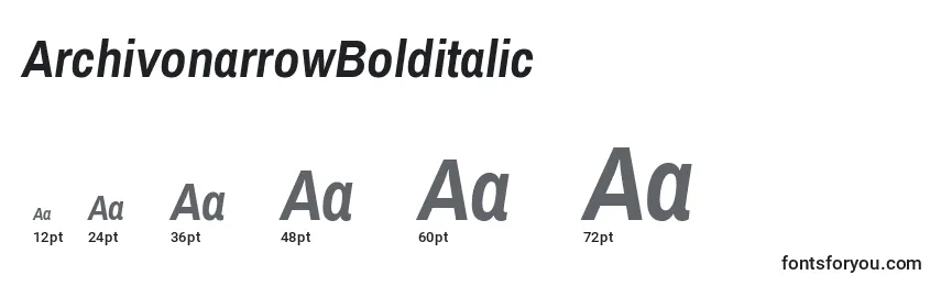 ArchivonarrowBolditalic Font Sizes