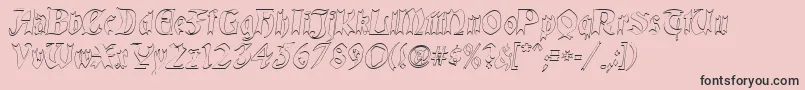 QuaelGothicHollow Font – Black Fonts on Pink Background