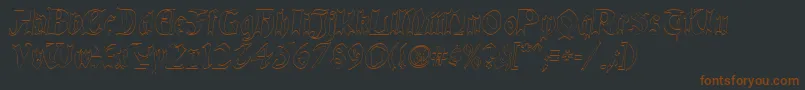 QuaelGothicHollow Font – Brown Fonts on Black Background