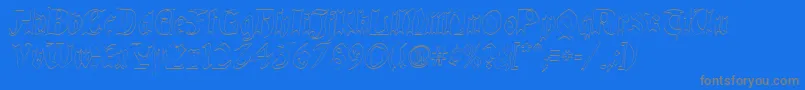 QuaelGothicHollow Font – Gray Fonts on Blue Background