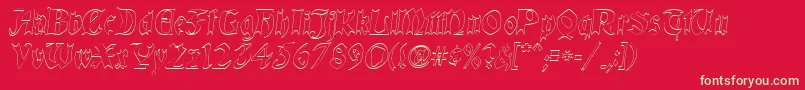 QuaelGothicHollow Font – Green Fonts on Red Background