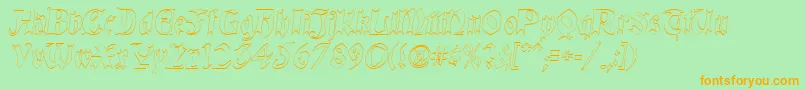 QuaelGothicHollow Font – Orange Fonts on Green Background