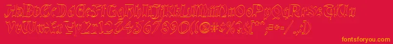 QuaelGothicHollow Font – Orange Fonts on Red Background