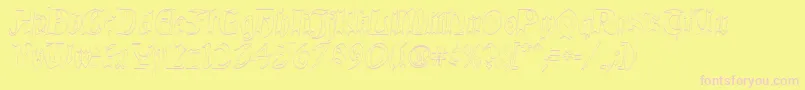 QuaelGothicHollow Font – Pink Fonts on Yellow Background