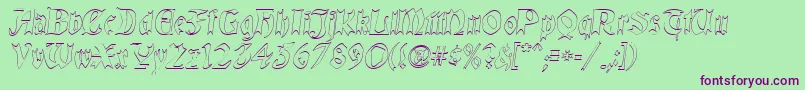 QuaelGothicHollow Font – Purple Fonts on Green Background