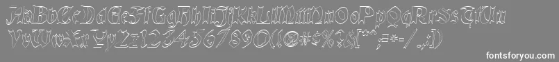 QuaelGothicHollow Font – White Fonts on Gray Background