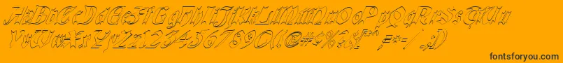 QuaelGothicHollowItalics-Schriftart – Schwarze Schriften auf orangefarbenem Hintergrund