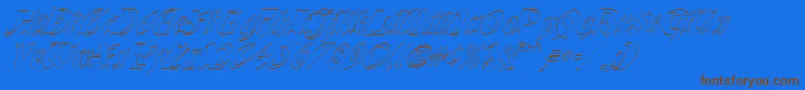 QuaelGothicHollowItalics Font – Brown Fonts on Blue Background