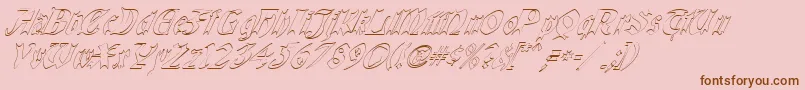 QuaelGothicHollowItalics Font – Brown Fonts on Pink Background