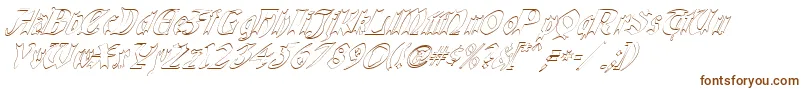 QuaelGothicHollowItalics Font – Brown Fonts on White Background