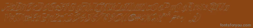 QuaelGothicHollowItalics-Schriftart – Graue Schriften auf braunem Hintergrund