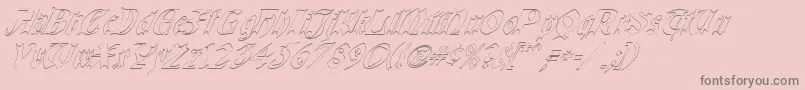 QuaelGothicHollowItalics-Schriftart – Graue Schriften auf rosa Hintergrund