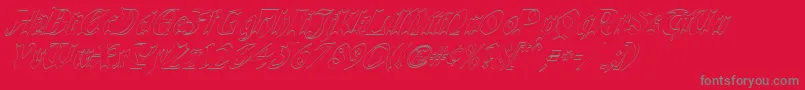 QuaelGothicHollowItalics-Schriftart – Graue Schriften auf rotem Hintergrund