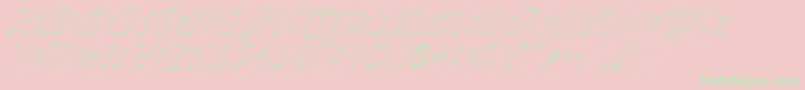 QuaelGothicHollowItalics Font – Green Fonts on Pink Background