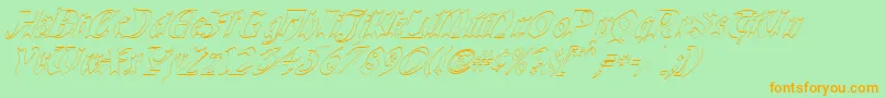 QuaelGothicHollowItalics Font – Orange Fonts on Green Background