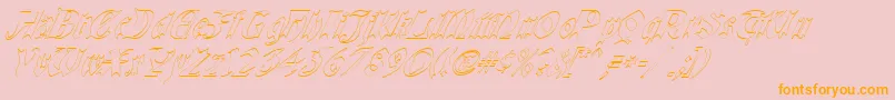 QuaelGothicHollowItalics Font – Orange Fonts on Pink Background