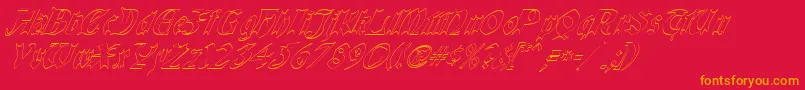 QuaelGothicHollowItalics Font – Orange Fonts on Red Background