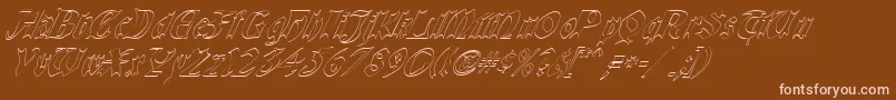 QuaelGothicHollowItalics Font – Pink Fonts on Brown Background