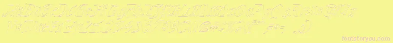 QuaelGothicHollowItalics Font – Pink Fonts on Yellow Background