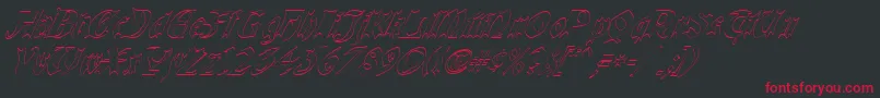QuaelGothicHollowItalics Font – Red Fonts on Black Background