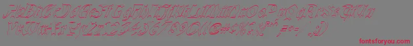 フォントQuaelGothicHollowItalics – 赤い文字の灰色の背景