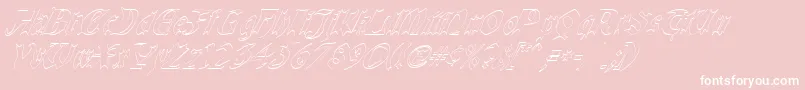 QuaelGothicHollowItalics Font – White Fonts on Pink Background